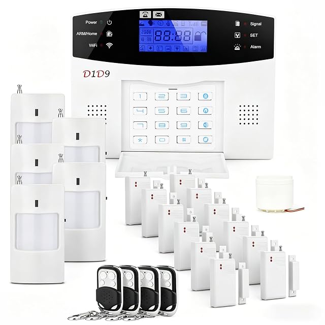 D1D9 24-piece wireless home alarm system with sensors and siren