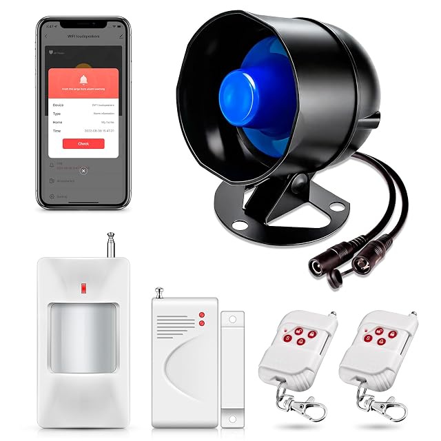 HOAYVKJ WiFi alarm kit with siren hub, door sensor and motion sensor