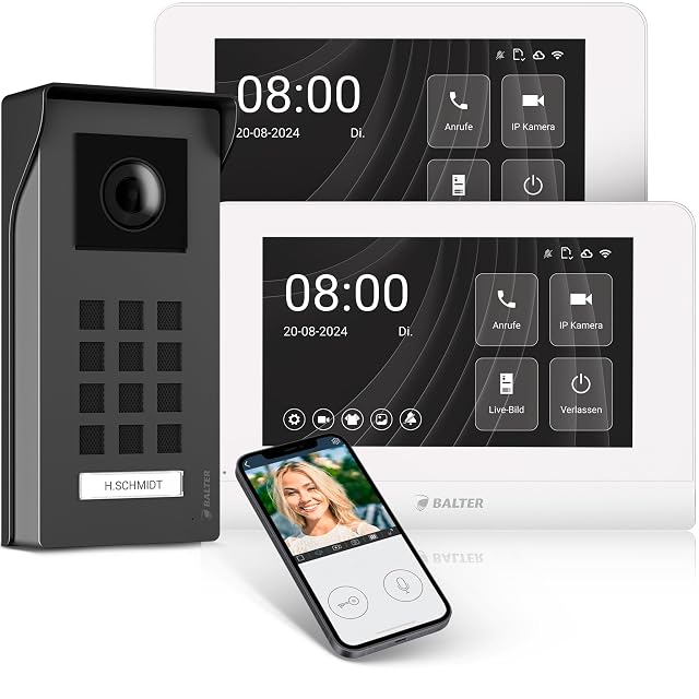 Balter ENTRI M surface-mounted video intercom with two monitors