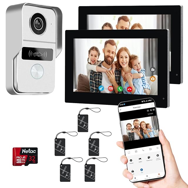 LUMOBELL two-wire video intercom with two 7-inch touch screen monitors
