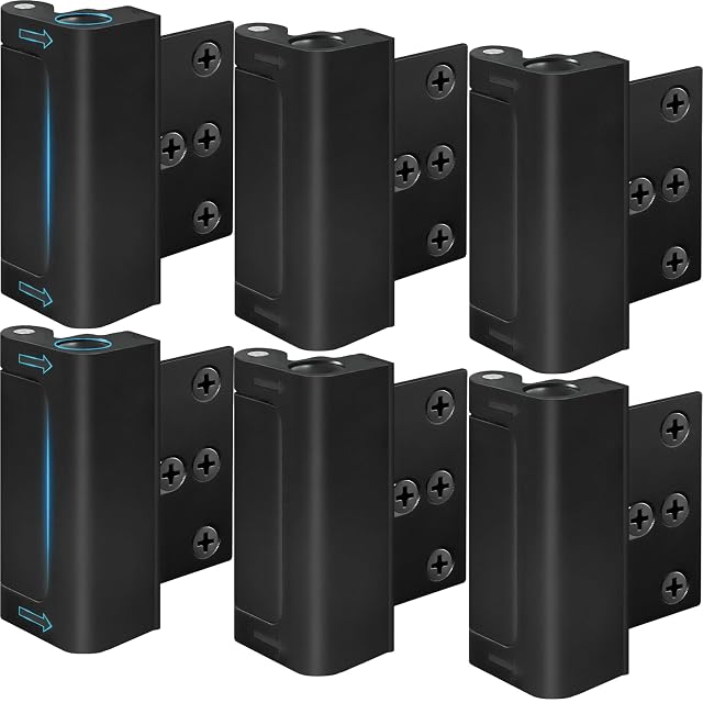ATZNZIK six-piece door reinforcement lock set in black