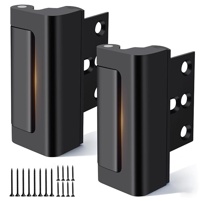 Jkrycyf two-pack door reinforcement lock with slide latch