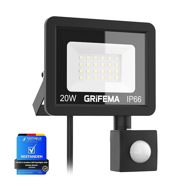 GRIFEMA LED floodlight with motion sensor