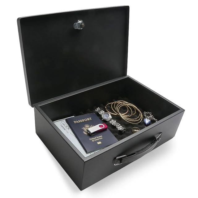 Honeywell small fire-resistant lock box with a key lock