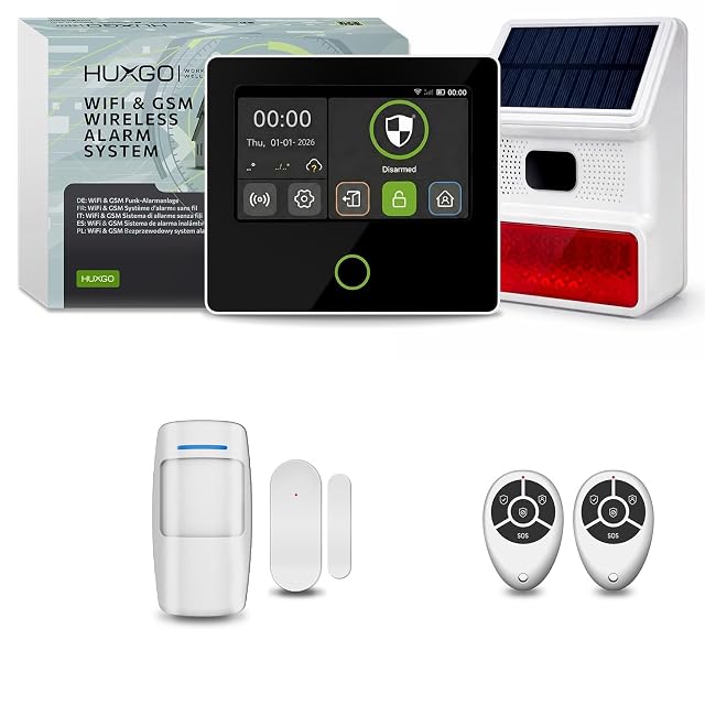 HUXGO HXA502 alarm kit with solar siren