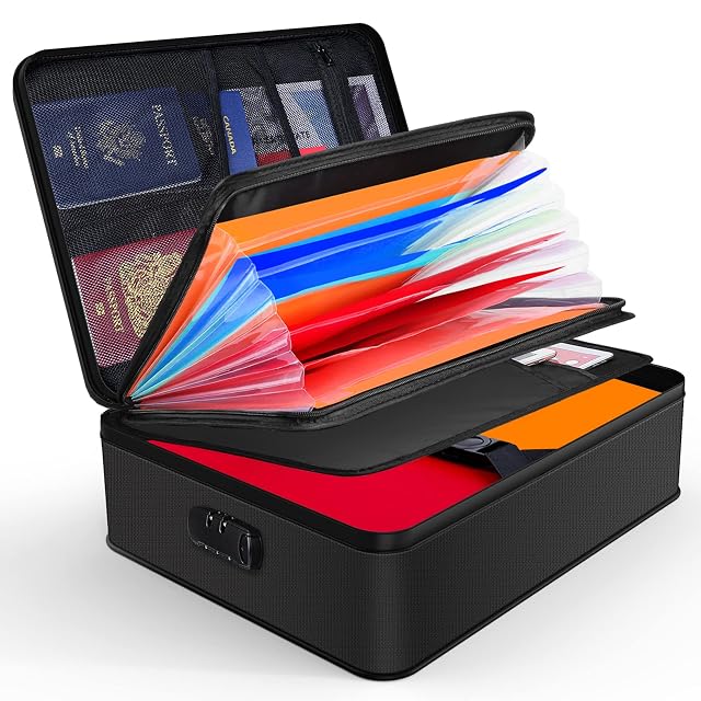 JUNDUN fireproof document folder with combination lock