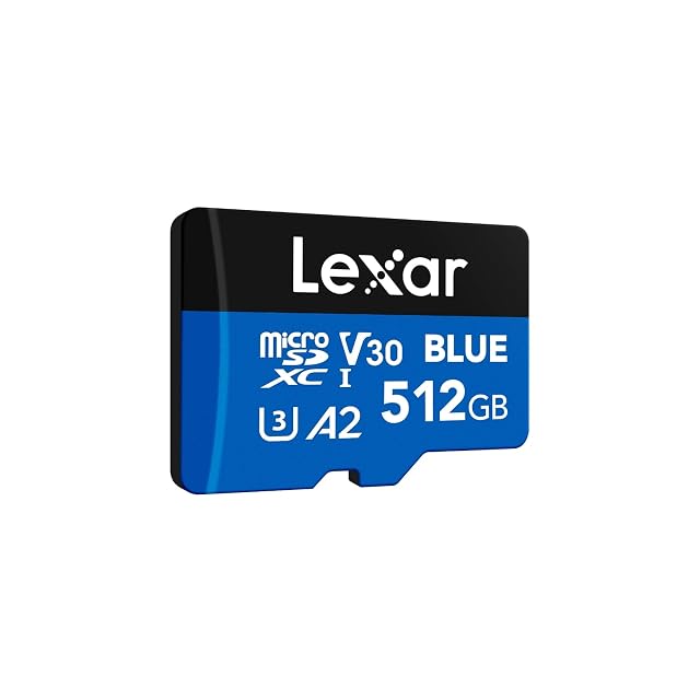Lexar Blue 512 GB microSDXC memory card for security cameras