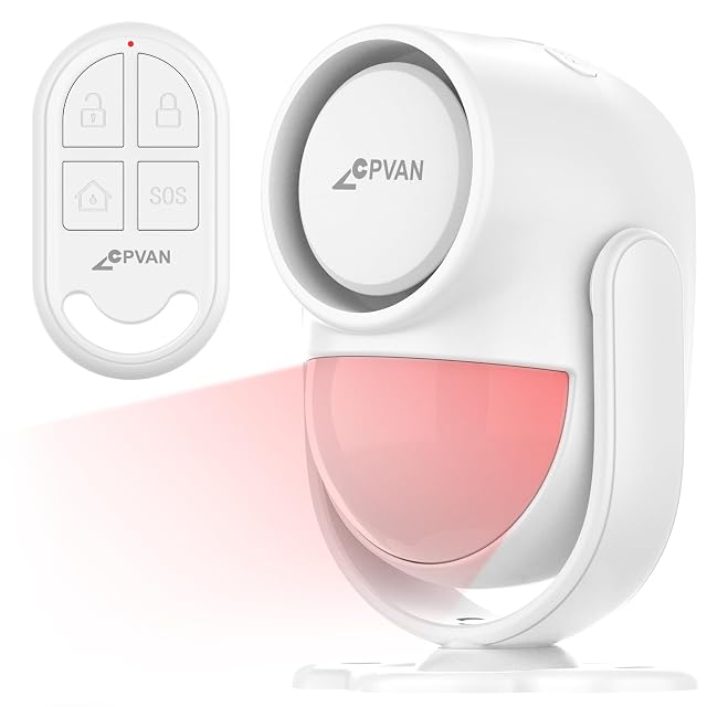 CPVAN CP2 Pro motion sensor alarm in white with remote control