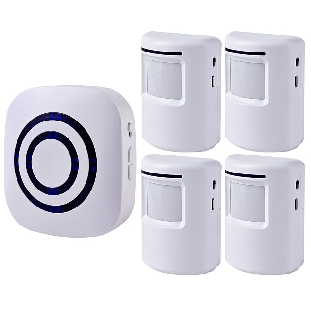 seanme wireless driveway alarm with four sensors and plug-in receiver
