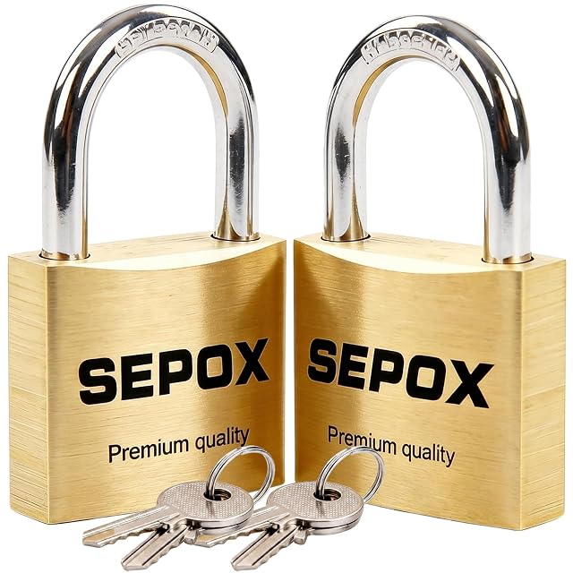 SEPOX 40mm solid brass padlock with chamfered edge, keyed alike