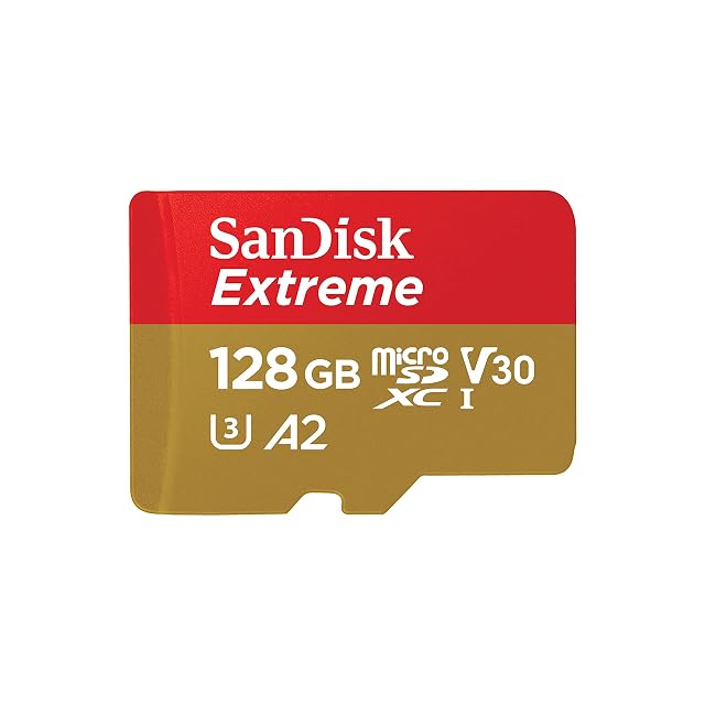 SanDisk Extreme 128 GB microSDXC card with adapter