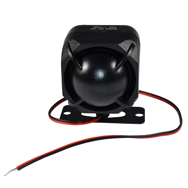 HQRP electronic alarm siren with mounting bracket in black