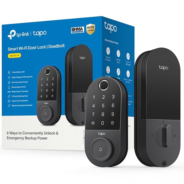Tapo DL110 smart deadbolt with fingerprint sensor and keypad