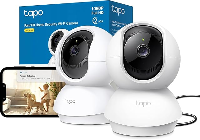 Tapo C200P2 twin pack, two indoor pan-and-tilt cameras