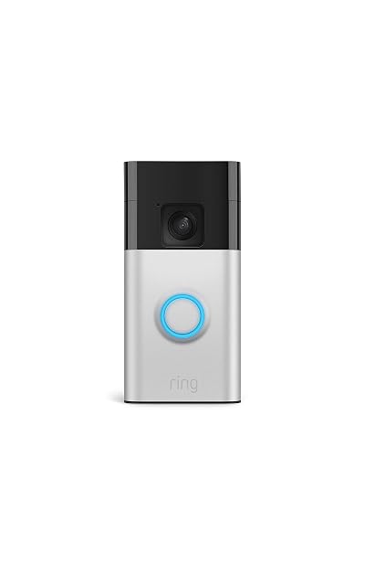 Ring Battery Doorbell with head-to-toe video in satin nickel