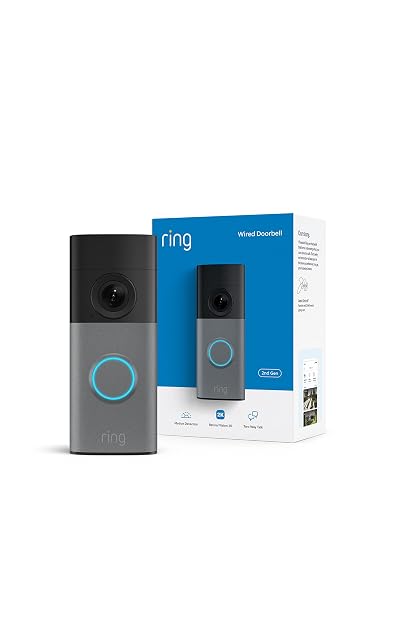 Ring Wired Doorbell 2K in speckled gray