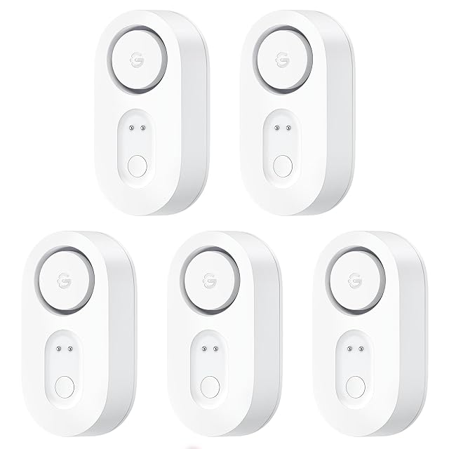 GoveeLife water leak detector with adjustable alarm, five-pack